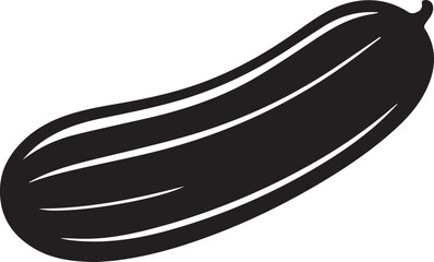 Cucumber Silhouette Vector | Modern Black Vector Art Illustration for Vegan Concepts