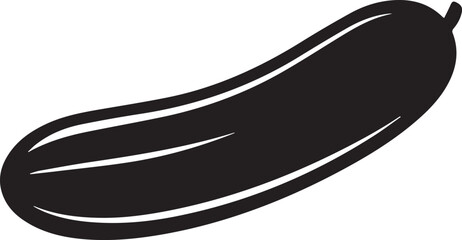 Cucumber Silhouette Vector | Modern Black Vector Art Illustration for Vegan Concepts