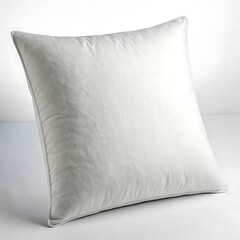 Simple white pillow on a plain white background.