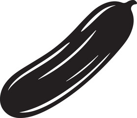 Cucumber Silhouette Vector | Modern Black Vector Art Illustration for Vegan Concepts