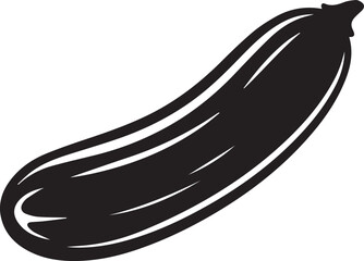 Cucumber Silhouette Vector | Modern Black Vector Art Illustration for Vegan Concepts