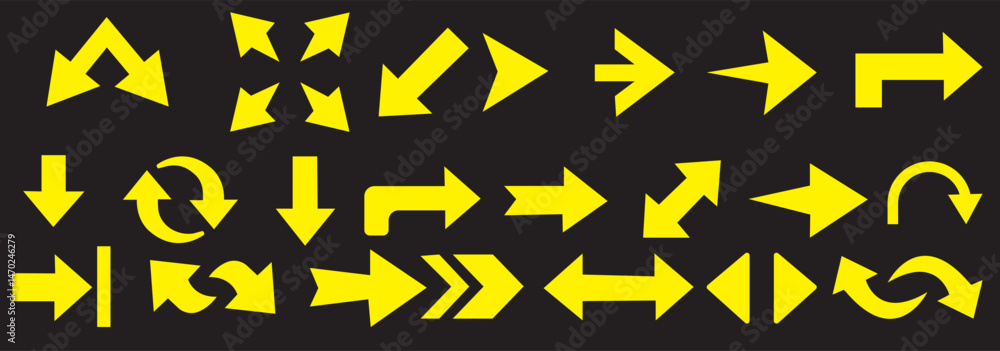Poster arrow set. arrow icon collection. set different arrows or web design. arrow vector icon. arrows vect