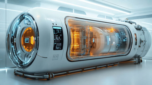 Futuristic transportation pod design - Powered by Adobe