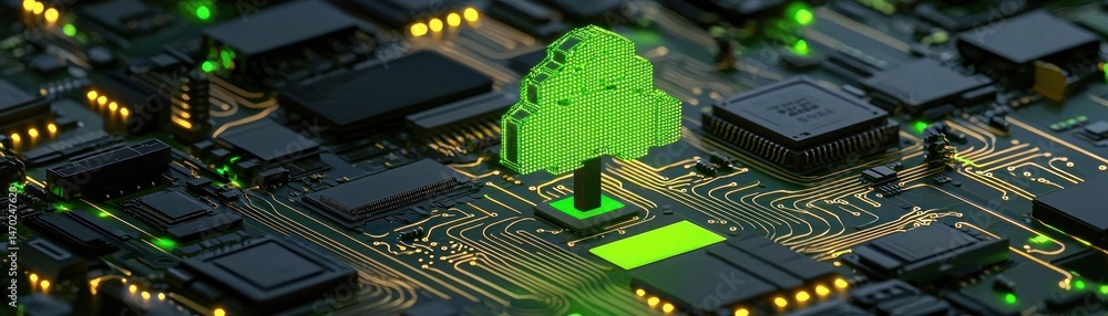 Poster A cloud icon is displayed on a computer circuit board