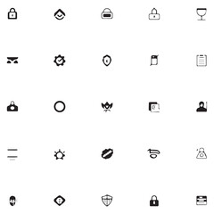 cyber security and data protection icon set for web and apps