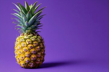 Pineapple Fruit on Purple Background