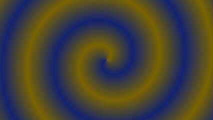 Hypnotic spiral in shades of deep blue and gold