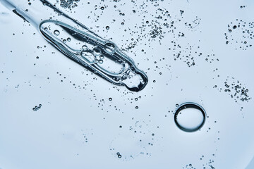 The texture of a serum or cosmetic gel with a dropper.
