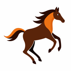  Beautiful horse jumping vector on white background.