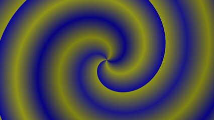 A hypnotic spiral of blue and gold hues, creating a mesmerizing vortex effect