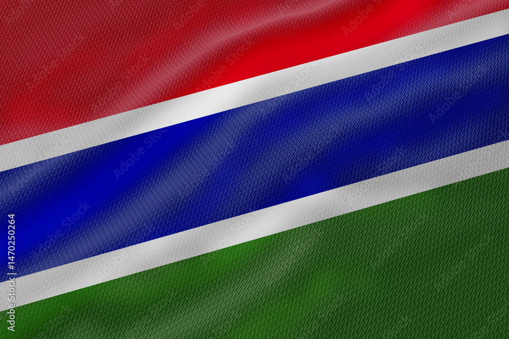Fototapete a textured rendering of the gambia flag creates visual depth and vibrant representation style.