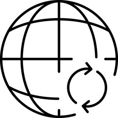 Exchange by Planet Minimalistic Thin Line Icon for Web and Graphic Design, Apps, Banners, Social Network and Cards