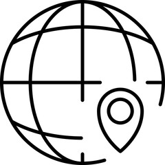 Map Pin by Planet Minimalistic Symbol for Web and Graphic Design, Apps, Banners, Social Network and Cards