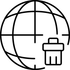 Trash Can by Planet Minimalistic Linear Sign for Web and Graphic Design, Apps, Banners, Social Network and Cards