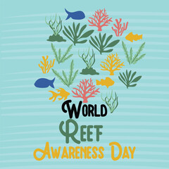 World Reef Awareness Day design template for celebration. World Reef Day vector design for banner