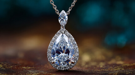 A dazzling diamond necklace glistens with exceptional brilliance, its sparkling facets catching the light in a mesmerizing display of luxury and sophistication. Generative AI