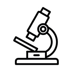 microscope line icon black and white