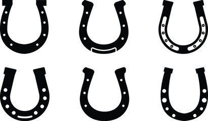 Horseshoe icon set. Vector art