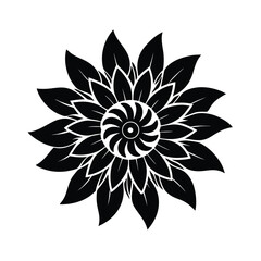 artistic flower doodles vector art silhouette