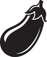 Eggplant in Silhouette Vector | Healthy Black Vector Art Illustration for Kitchen Use