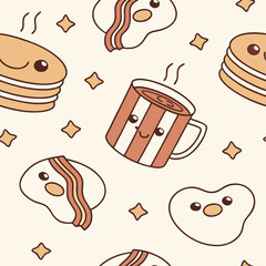 Tropical pattern featuring a playful mix of hand-drawn elements 