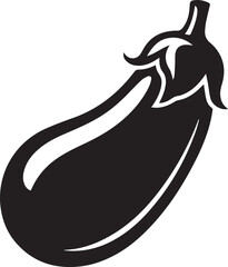 Eggplant in Silhouette Vector | Healthy Black Vector Art Illustration for Kitchen Use