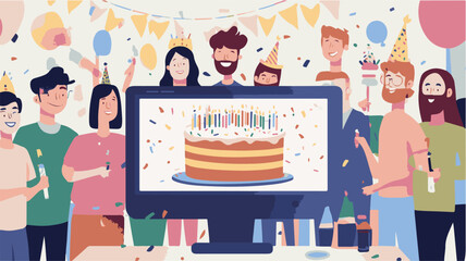 Virtual Birthday Celebration With Friends And Family Online Party During Coronavirus