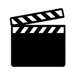Simple and recognizable clapperboard illustration commonly used in film and video production