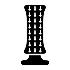 Abstract pegboard like shape with rounded tops and bottom pedestal