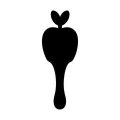 A Simple Black Silhouette of an Abstract Root Vegetable Shape