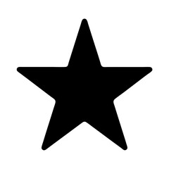 A solid black star, perfect for favorites, ratings, and achievement concepts