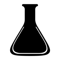Black silhouette of an Erlenmeyer flask used for scientific laboratory experiments