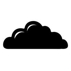 Simple black cloud graphic, symbolizing weather, data, or cloud computing technologies