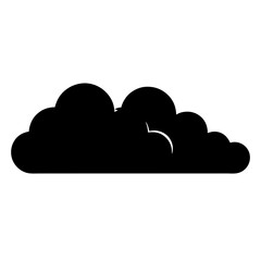 Isolated black cloud, symbol of weather forecast with white accent within it