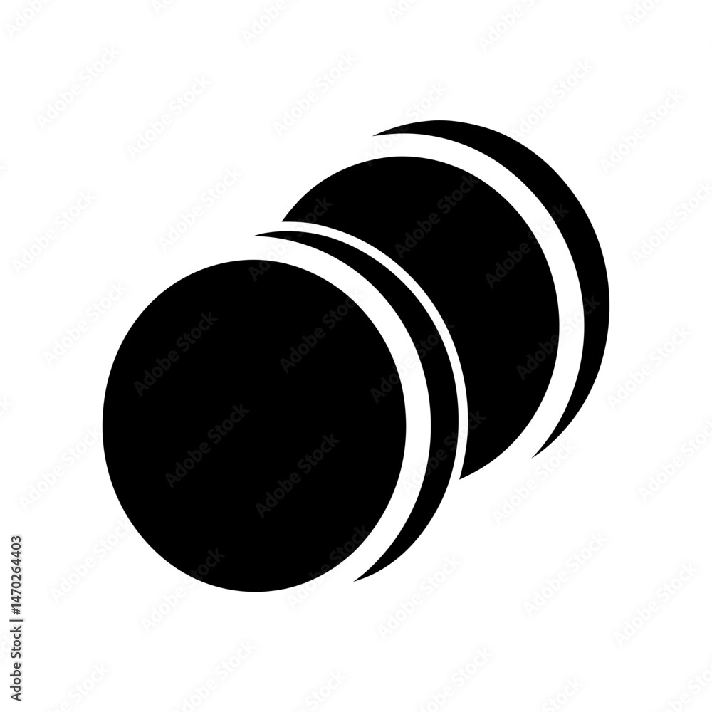 Aufkleber overlapping black circles with white arcs in a minimalist design