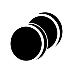 Overlapping Black Circles with White Arcs in a Minimalist Design