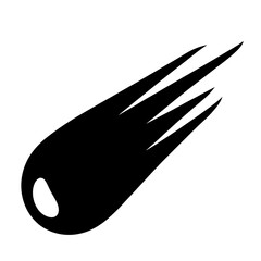 Stylized Silhouette of a Shooting Star Comet with Three Trailing Tails