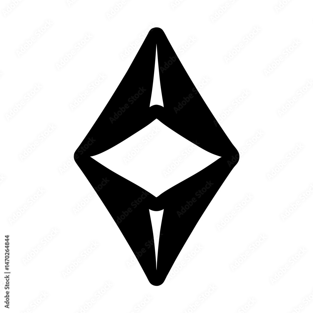 Poster abstract black diamond shaped design with rounded corners and triangle elements