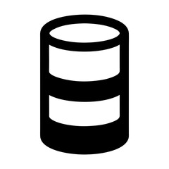 Black and White Icon of Stacked Discs Representing Data Storage