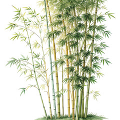 Obraz premium Watercolor Group of bamboo trees plant. isolated on transparent background