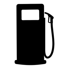 Simple silhouette graphic of a gasoline fuel pump with nozzle attached