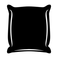 Stylized black vector silhouette of a filled sack or pillow shape