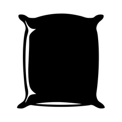 Monochrome illustration of a soft square pillow with rounded corners and contours