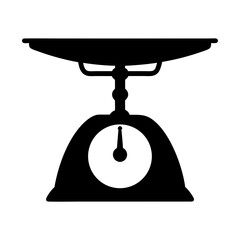Silhouette of a vintage kitchen scale with visible weight indicator needle