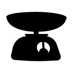 Silhouette of a Vintage Kitchen Scale with Circular Analog Display