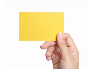 Hand holding an empty business card, mock up template