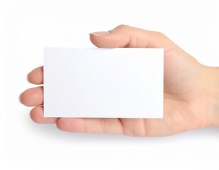 Fototapeta premium Hand holding an empty business card, mock up template
