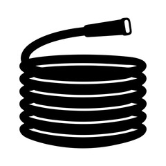 Coiled garden hose silhouette perfect for outdoor chores and yard work
