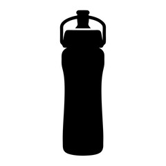 Silhouette of a sleek reusable water bottle with secure carry handle
