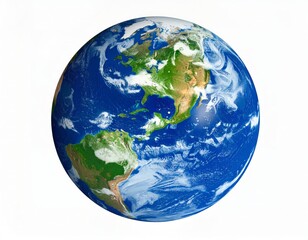 Planet Earth over white background